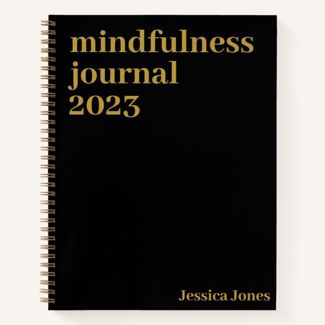 Carnet Mindfulness Black Gold Minimalist (Devant)