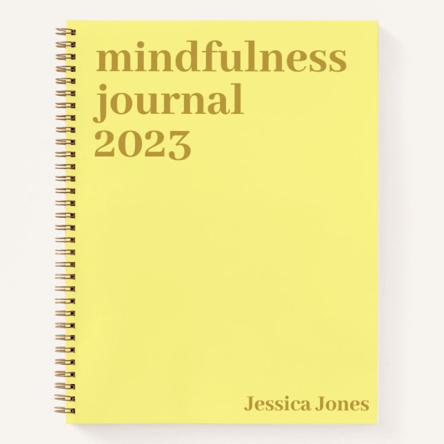 Carnet Mindfulness Yellow Gold Minimalist (Devant)