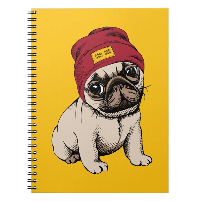 Carnet Mini carlin de hippie de chiot (Devant)