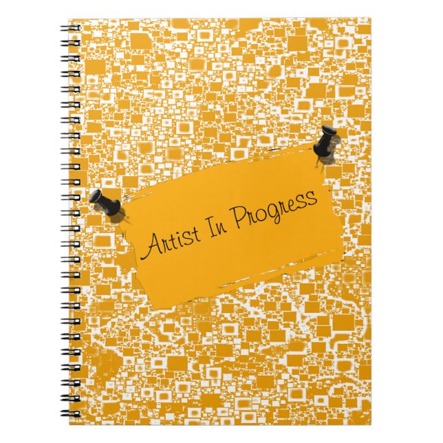 Carnet Mini conception jaune et blanche d'or de tuile (Devant)