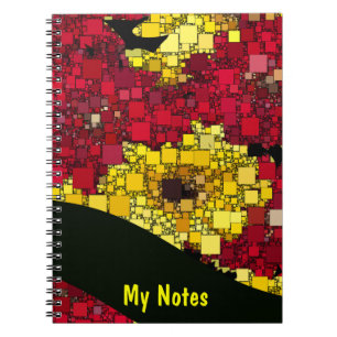 Carnet Mini modèle de rouge, de jaune et d'arrière - plan