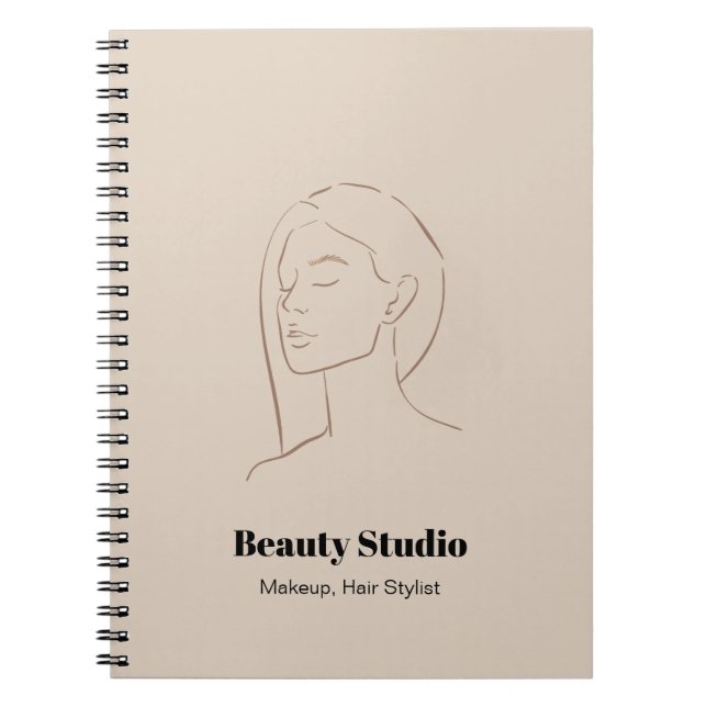 Carnet Mini-visage logo cheveux beauté maquillage neutre (Devant)