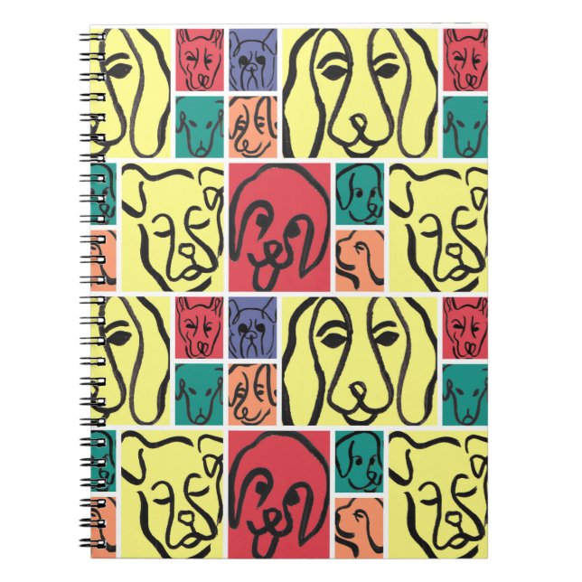 Carnet Minimal Dogs Line Art Collage (Devant)