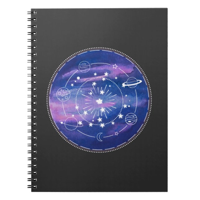 Carnet Minimal Galaxy Moon Design | Cosmic Aesthetic Art (Devant)