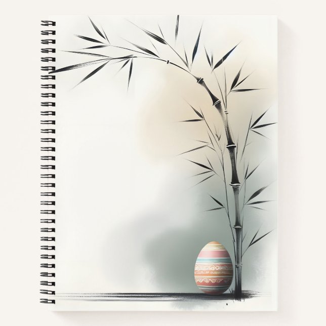 Carnet Minimal Zen Spring Bamboo Easter Egg (Devant)