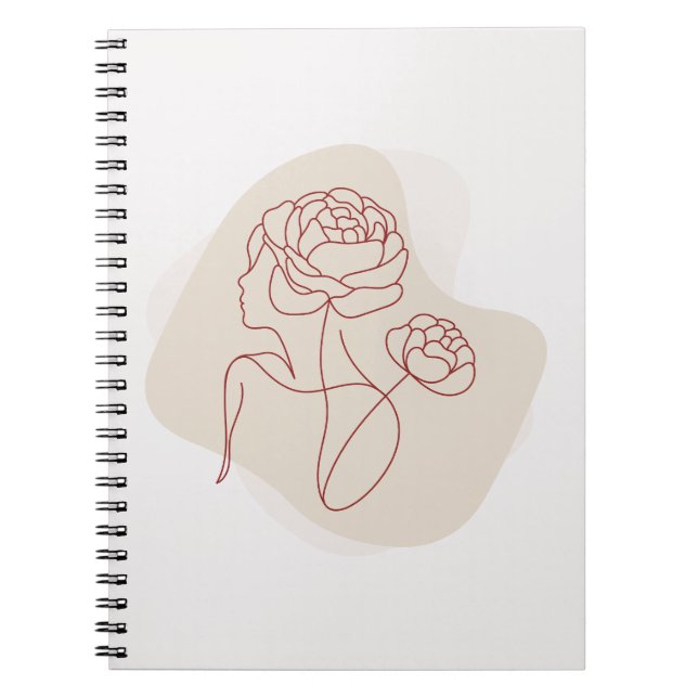 Carnet Minimalist Abstract Floral Line Art  (Devant)