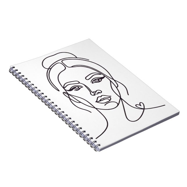 Carnet Minimalist Abstract Woman Face Line Art Notebook (Côté Droit)