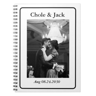 Carnet Minimalist Black and white Couple Photo 