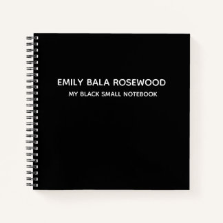 Carnet Minimalist Black Monogram Name Design