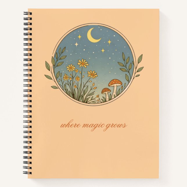Carnet Minimalist Boho Moon Design (Devant)