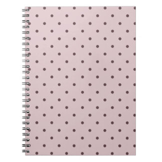 Carnet Minimalist Cute Soft Light Pink Brown Polka Dots