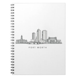 Carnet Minimalist Fort Worth Skyline Line Art
