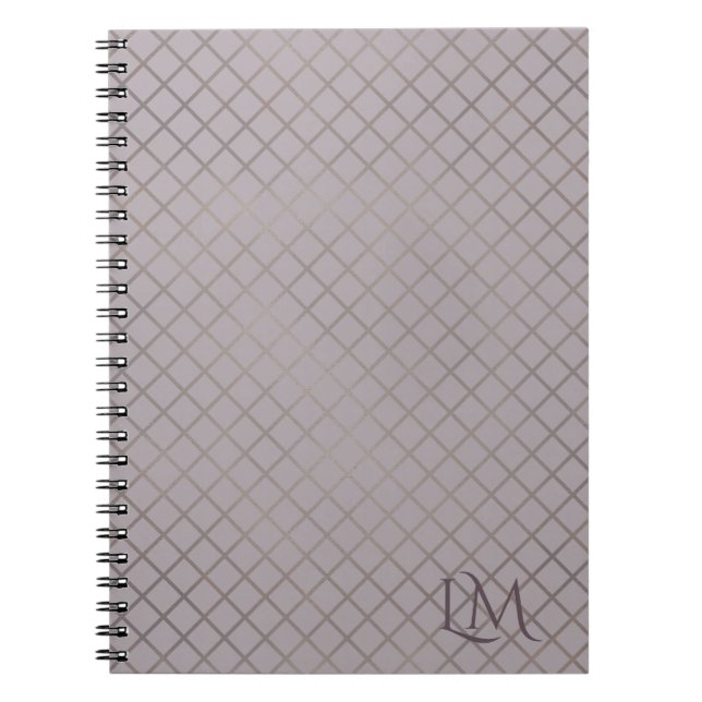 Carnet Minimalist Monogram Gold & Gray Taupe  (Devant)
