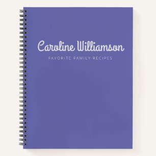 Carnet Minimalist Script Typography Purple Custom Recipe