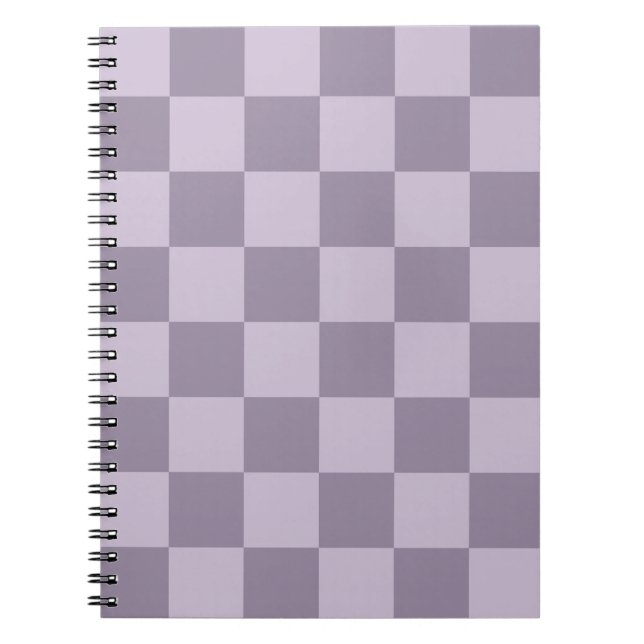 Carnet Minimalist Soft Lavender Checkerboard Pattern  (Devant)