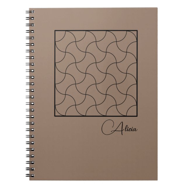 Carnet minimaliste Beige géométrique (Devant)