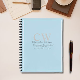 Carnet Minimaliste bleu professionnel