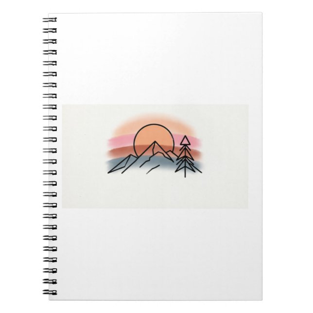 Carnet Minimaliste Coucher de soleil montagne - Art de la (Devant)