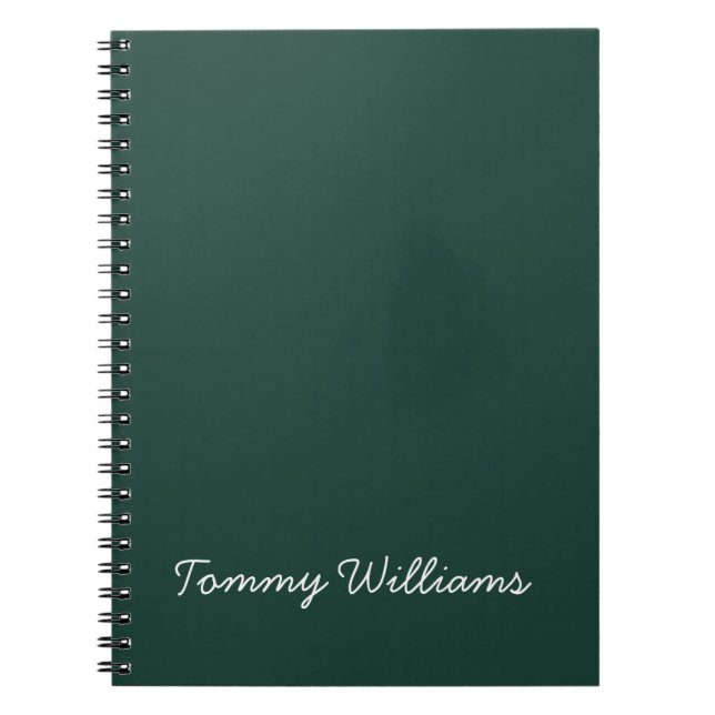 Carnet Minimaliste Emerald Green Professionnel Simple (Devant)