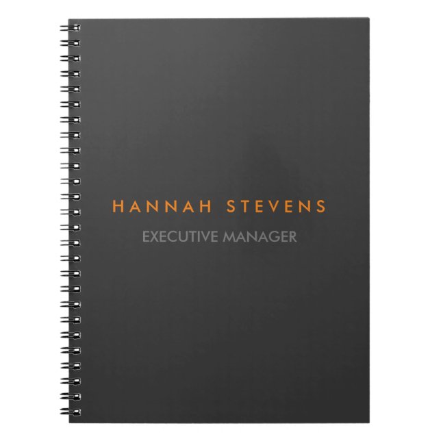 Carnet Minimaliste Gris Uni Moderne Professionnel (Devant)