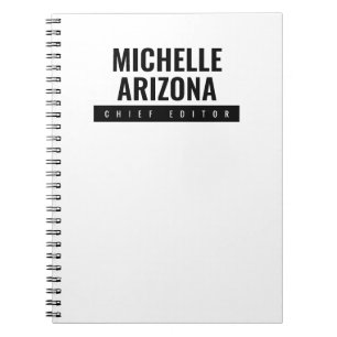 Carnet Minimaliste Moderne Professionnel Noir & Blanc