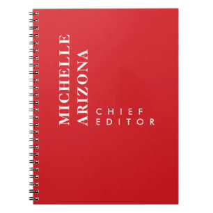 Carnet Minimaliste Moderne Rouge & Blanc Professionnel