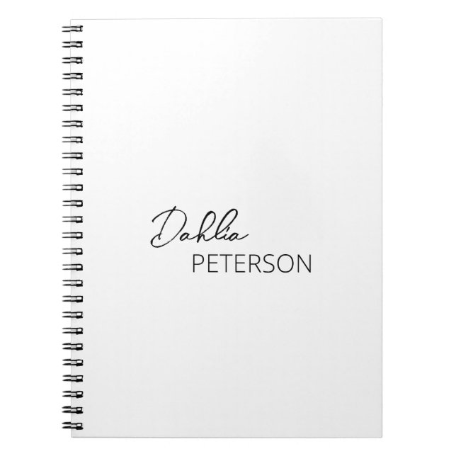 Carnet Minimaliste Noir et Blanc Moderne (Devant)