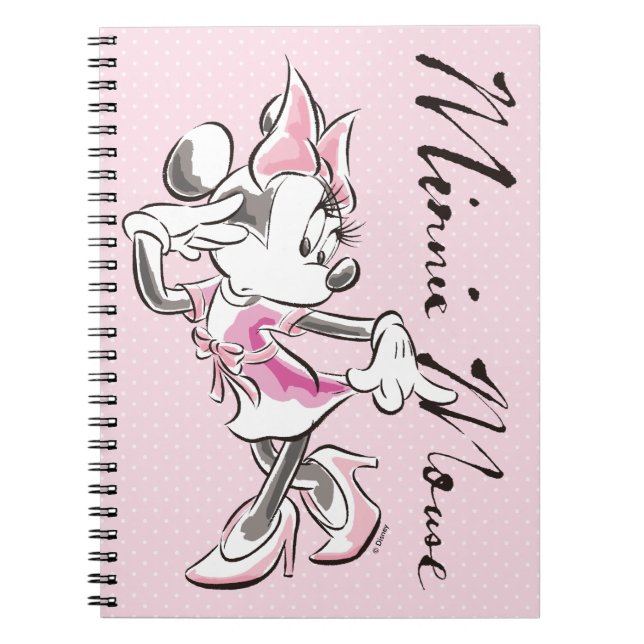 Carnet Minnie | Elégante aquarelle Pose (Devant)