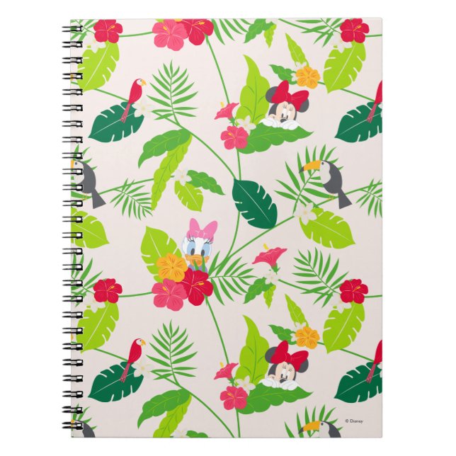 Carnet Minnie et Daisy | Motif tropical (Devant)