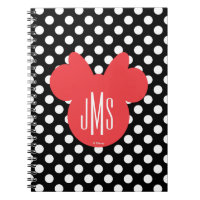 Minnie | Monogramme noir et blanc à points polka