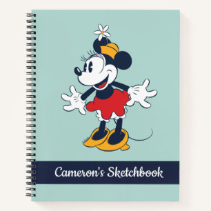 Carnet Minnie Mouse Croquis de pose au chapeau fleuri a