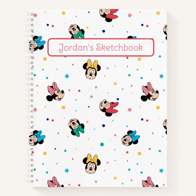 Carnet Minnie Souris arc-en-ciel Motif croquis (Devant)