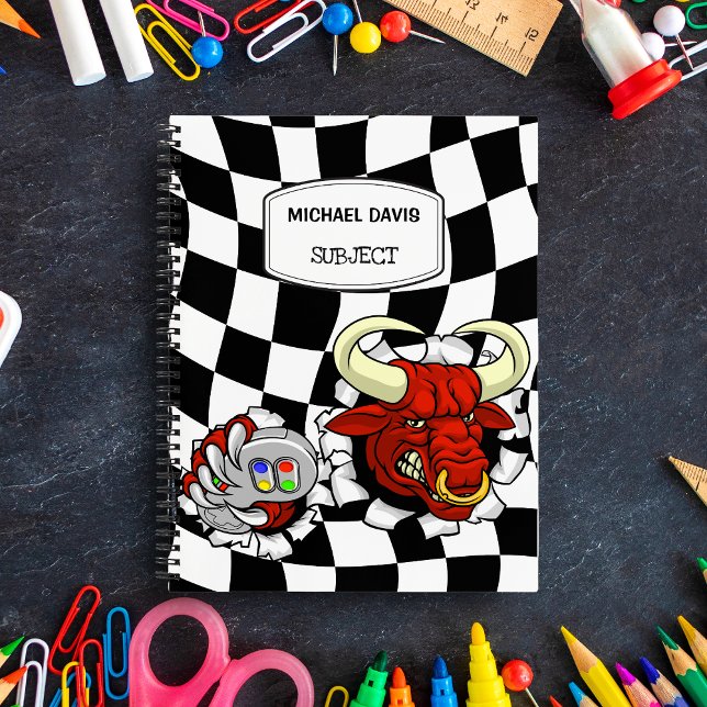 Carnet Minotaure Taureau Cool Tenant Manette De Jeu Vidéo (Créateur téléchargé)