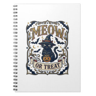 Carnet Minou ou traiter Chat Halloween Chat Fantomatique 