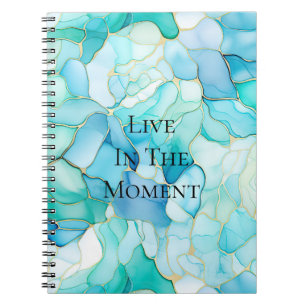 Carnet Mint Aqua Pearl Marbre or