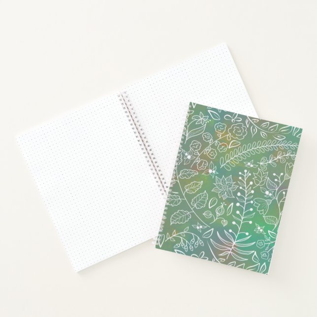 Carnet Mint Green Boho Batik Botaniques Belle (Intérieur)