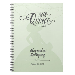 Carnet Mint Green Charro Silhouette Quinceanera