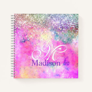 Carnet Minuscule monogramme de parties scintillant argent