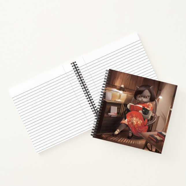 Carnet Miss Meow - Heure Vintage de lecture de chats (Intérieur)