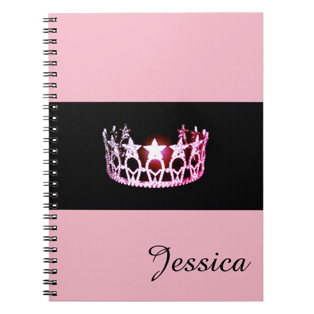 Carnet Miss USA Pink Crown Carnet- Nom personnalisé (Devant)