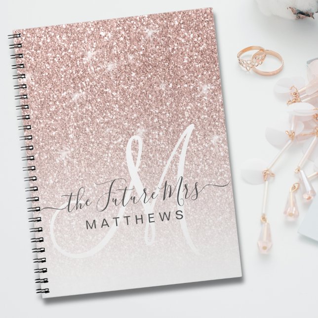 Carnet Mme rose d'avenir de nom de monogramme de parties (Créateur téléchargé)