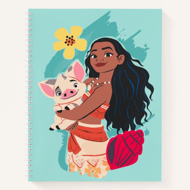 Carnet Moana Holding Pua Illustré graphique (Devant)