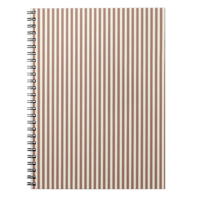 Carnet Mocha Mousse Cannoli Crème Motif de bande vertical (Devant)