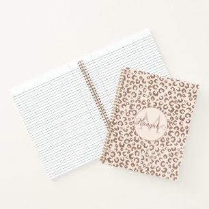 Carnet Mocha Mousse et crème Tan Leopard Motif