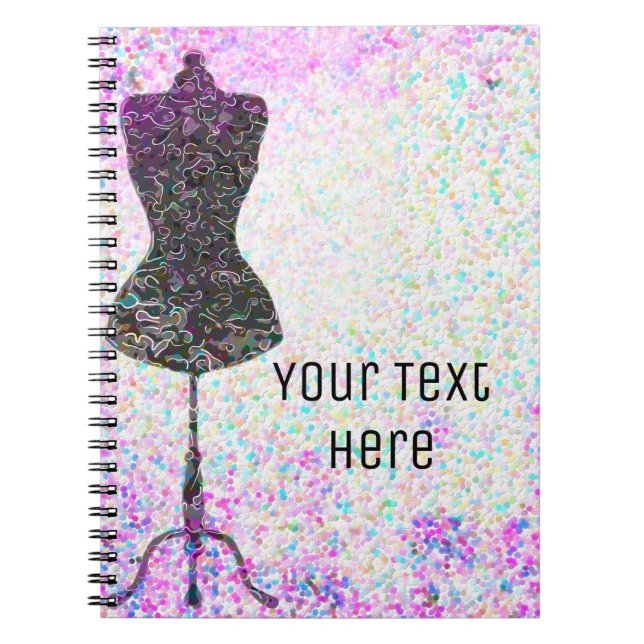Carnet Mode Confetti Mannequin Moderne Personnalisé (Devant)