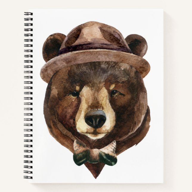 Carnet Mode de l'ours aquarelle (Devant)