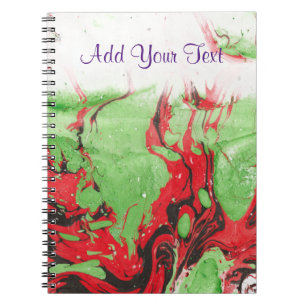 Carnet Modèle Abstrait noir rouge vert blanc