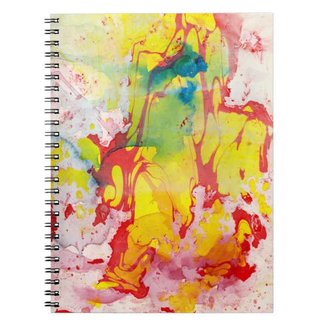 Carnet Modèle Abstrait rose rouge jaune bleu vert (Devant)