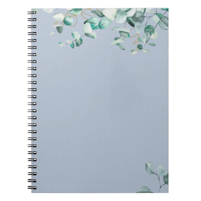Carnet Modèle blanc bleu Dusty Eucalyptus (Devant)