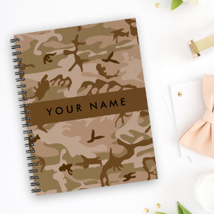 Carnet Modèle de camouflage du désert, Votre nom, Personn